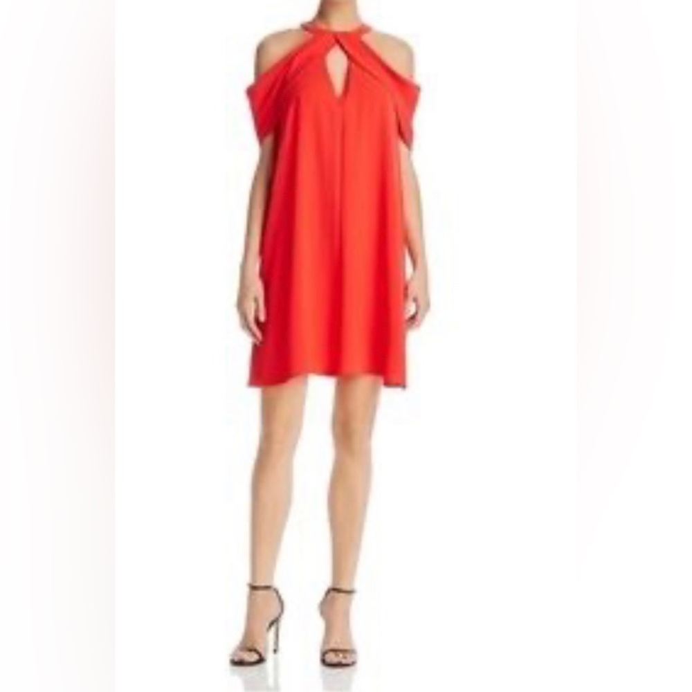 ✨⚡️💥Design Lab clove Women's Woven Cold shoulder swing dress with key hole - Picture 2 of 12